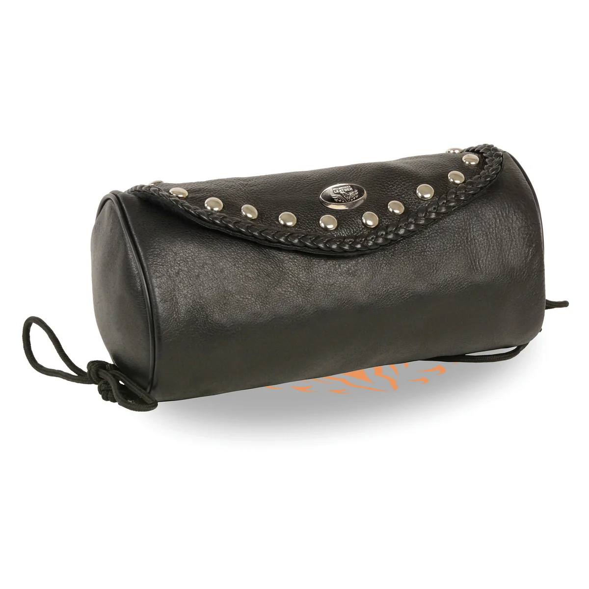Responsible Milwaukee Leather SH496 Black Soft Leather Large Braids and Studs Tool Pouch for Motorcycles Healthy