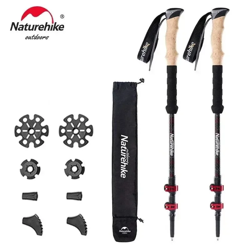 Sustainable Carbon Fiber Trekking Poles – Collapsible Telescopic Walking Sticks for Tourism and Hiking Responsible