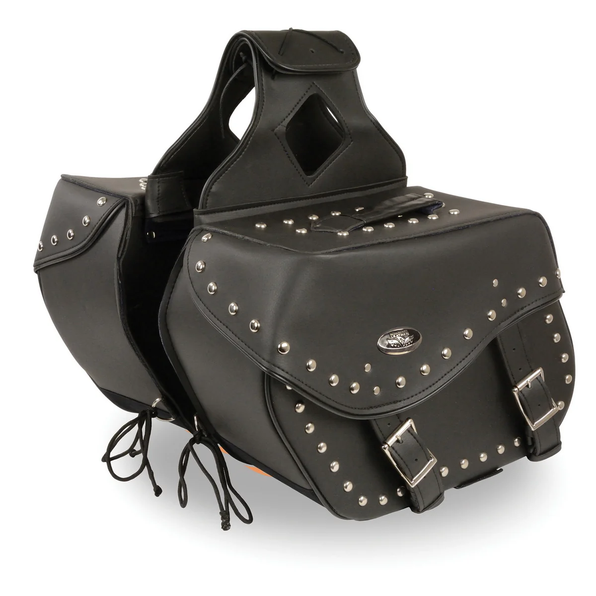 User-Friendly Milwaukee Leather SH553ZB Black Large Zip-Off PVC Studded Throw Over Saddlebags Powerful
