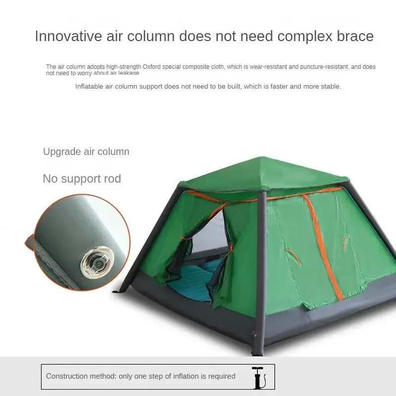 Premium Material Inflatable Air Tent – Automatic Waterproof Camping Tent for 2-3-4 People Traditional