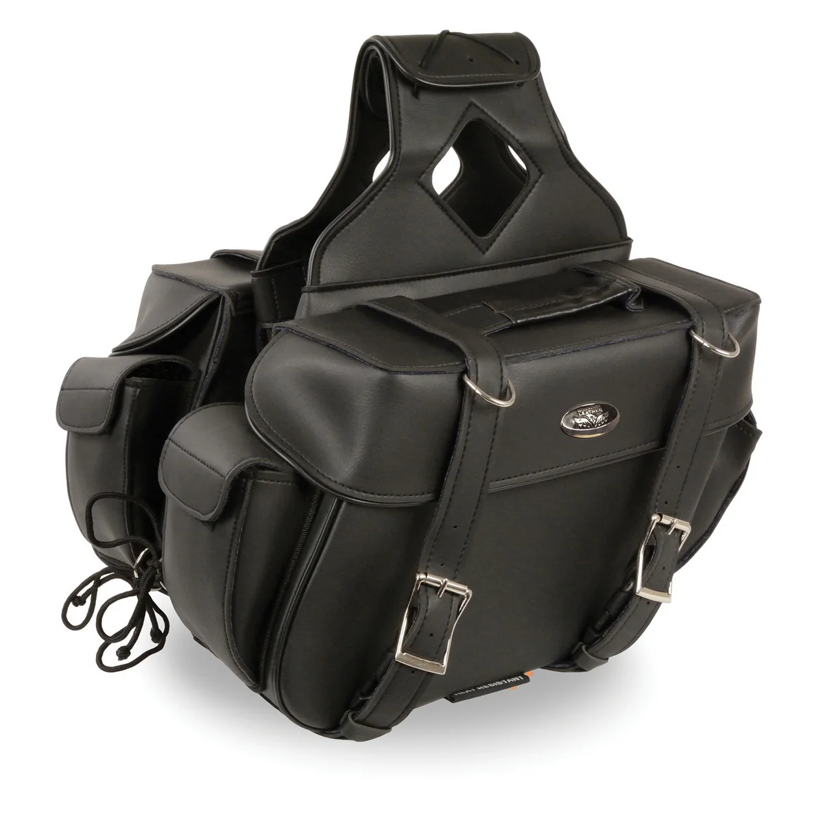 Comfortable Milwaukee Leather SH57403ZB Black Medium Zip-Off PVC Throw Over Motorcycle Saddlebags Original