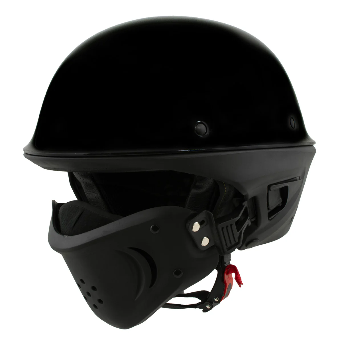 Elegant Milwaukee Helmets MPH9831DOT Rascal 3 4 Open Face Gloss Black 2 in 1 Motorcycle Helmet Biker Casual