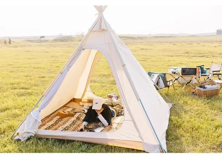 Quality Outdoor Camping Pyramid Tent – 3-4 Person Waterproof Nylon Tent with Two Rooms Relaxed