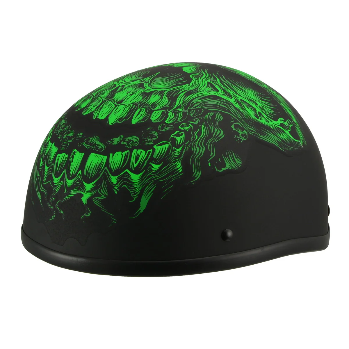 Authentic Milwaukee Helmets MPH9875N Novelty Green Demon Matte Black Half Helmet Practical