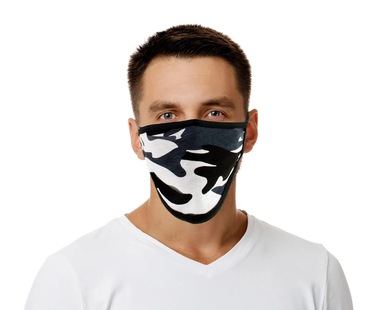 Healthy Milwaukee Leather Multi-Pack MP7924FM ‘Camouflage Grey’ 100 Cotton Protective Face Mask with Optional Filter Pocket Versatile