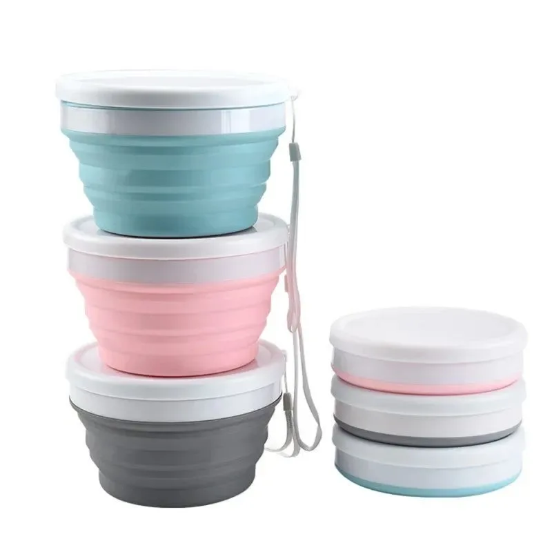 Powerful Silicone Foldable Bowl with Lid – Portable Tableware for Camping Outdoor Travel Kitchen Use Fine