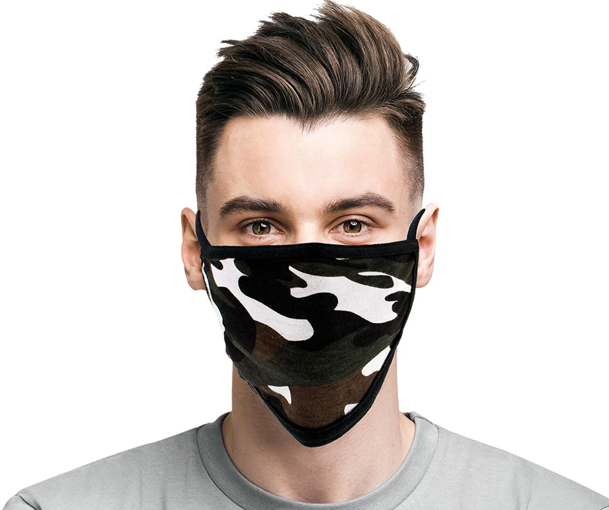 Durable Milwaukee Leather MP7924FM ‘Camouflage Brown’ 100 Cotton Protective Face Maskwith Optional Filter Pocket Reusable