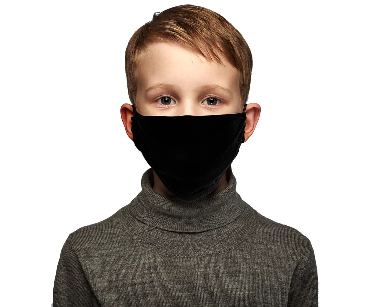 Advanced Milwaukee Leather MP7925FM Kids ‘Solid Black’ 100 Cotton Protective Face Mask with Optional Filter Pocket Reusable
