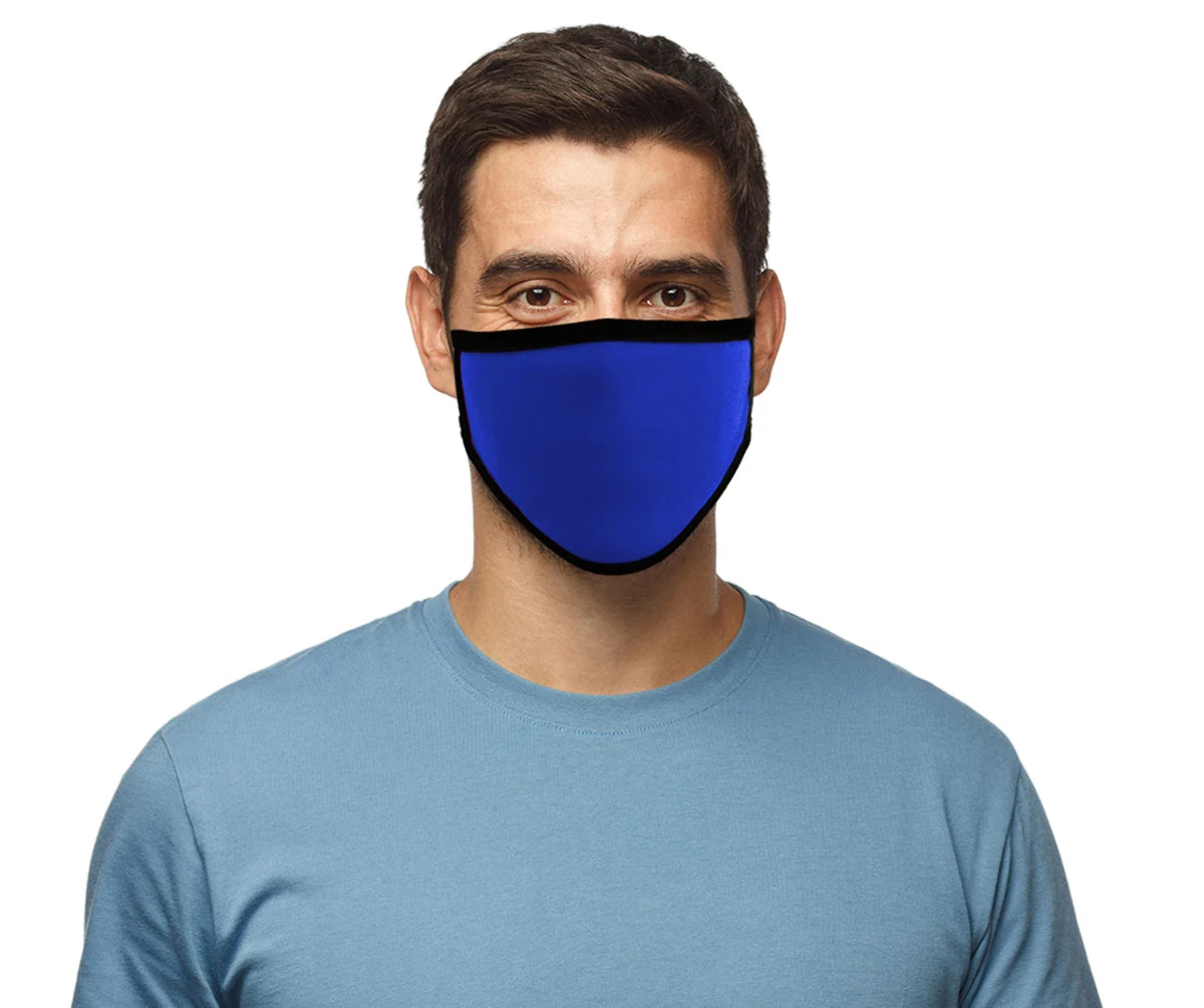 Modern Milwaukee Leather Multi-Pack MP7924FM ‘Royal Blue’ 100 Cotton Protective Face Mask with Optional Filter Pocket Elegant