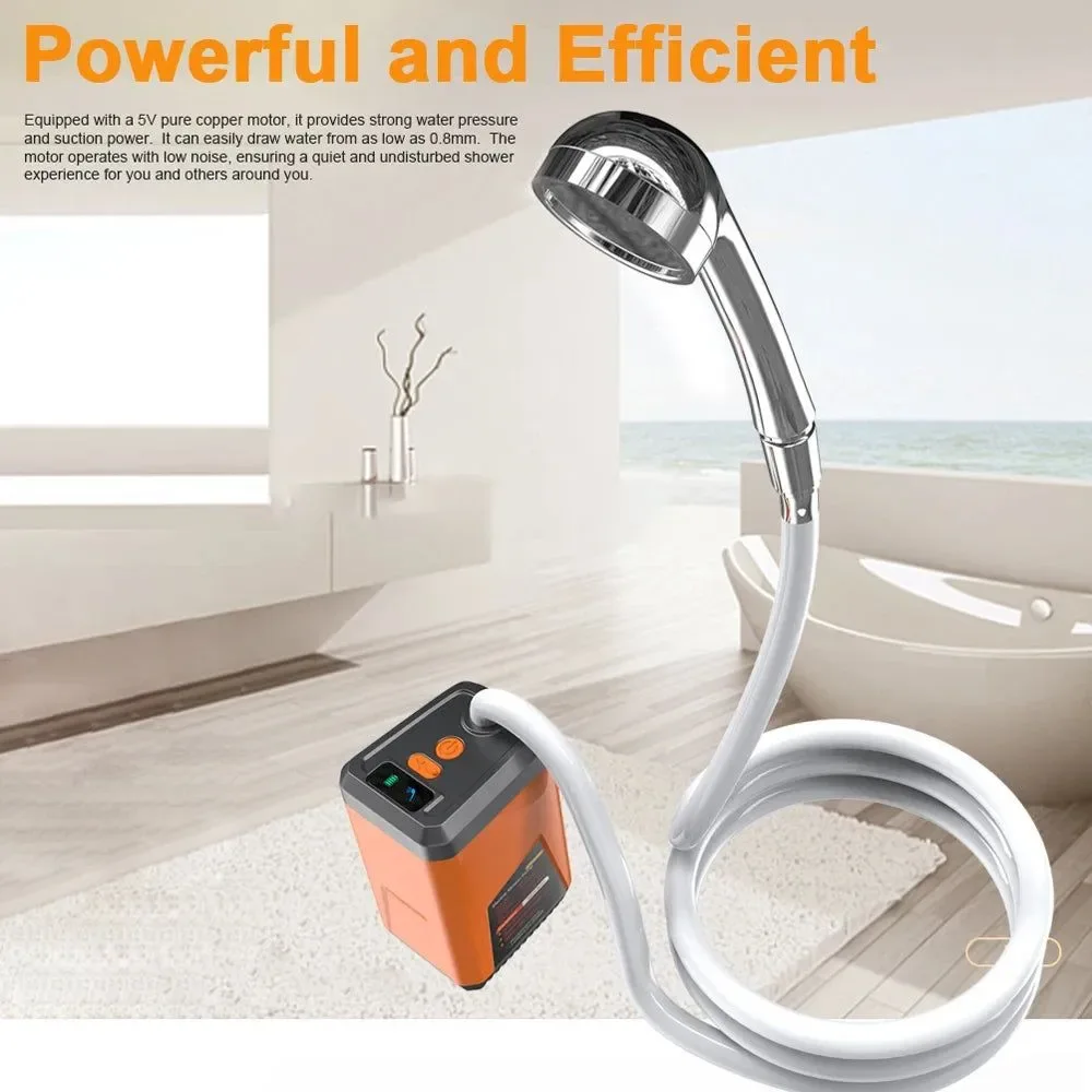 World-Class Portable Rechargeable Electric Shower Pump – Battery Powered Outdoor Camping Shower for Hiking Backpacking Travel Beach Contemporary