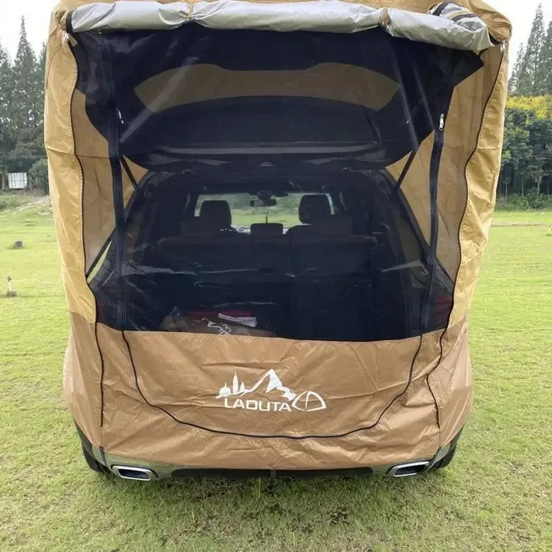 Top-Quality Car Travel Tent BBQ Camping Trunk Extension Tent – Suitable for SUV with Width 1.9-2.M SUV Triple Door Tailgate Hatchback Tent First-Class