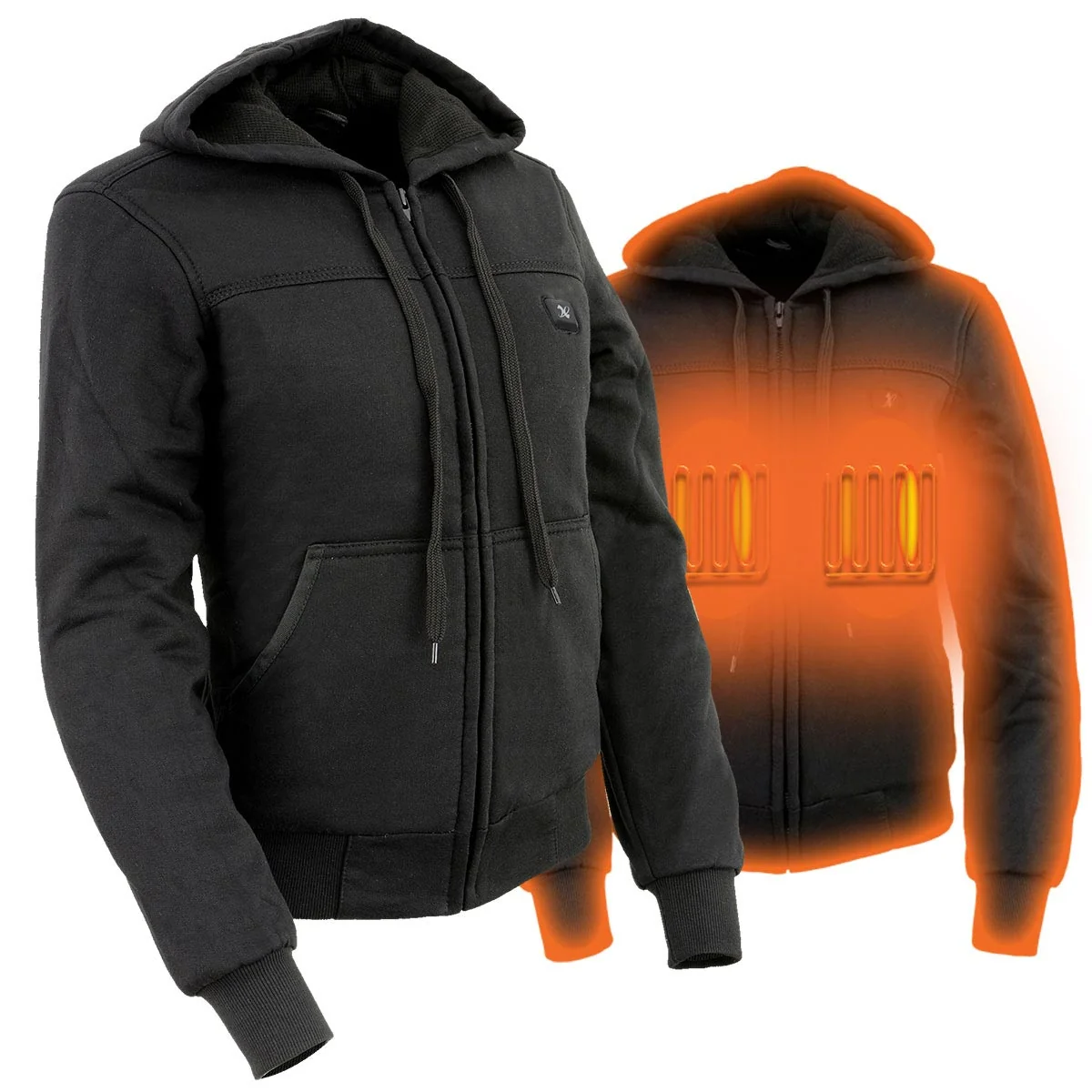 Enhanced Nexgen Heat Women’s Heated Hoodie Jacket – MPL2713SET Black 3 Level Motorcycle Riding Winter Ready Outdoors Use Recyclable