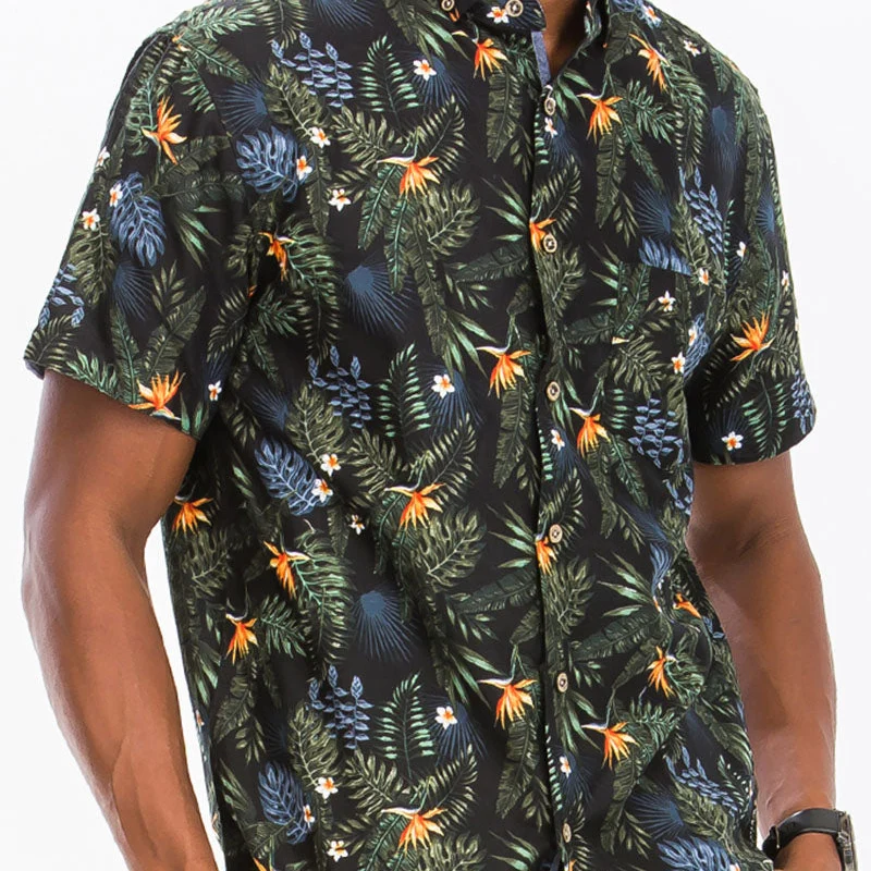 Modern Men’s Tropical Floral Print Shirt Elite