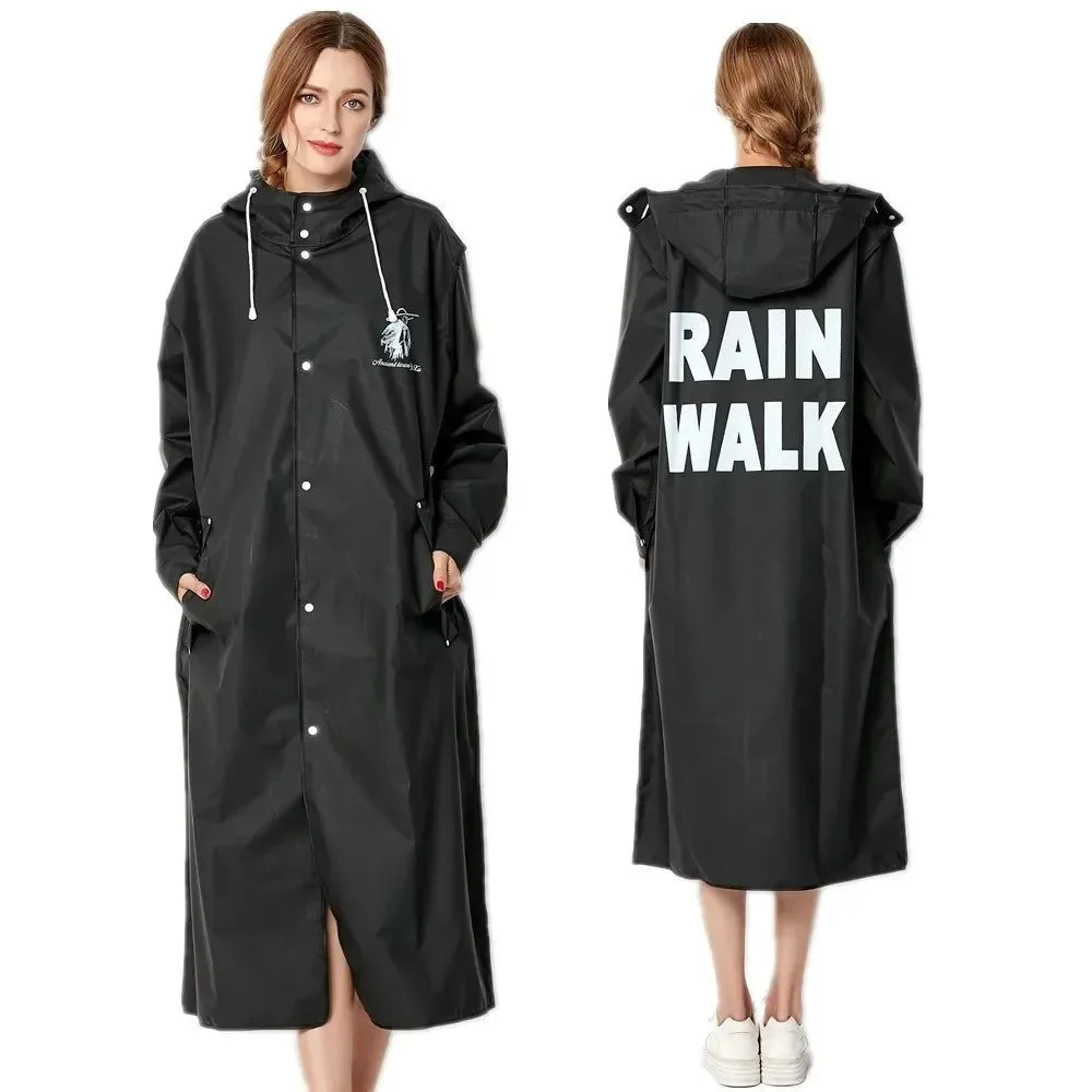 Exclusive Big Size Men Women Thin Black Raincoat – Slim Waterproof Adult Poncho Luxury
