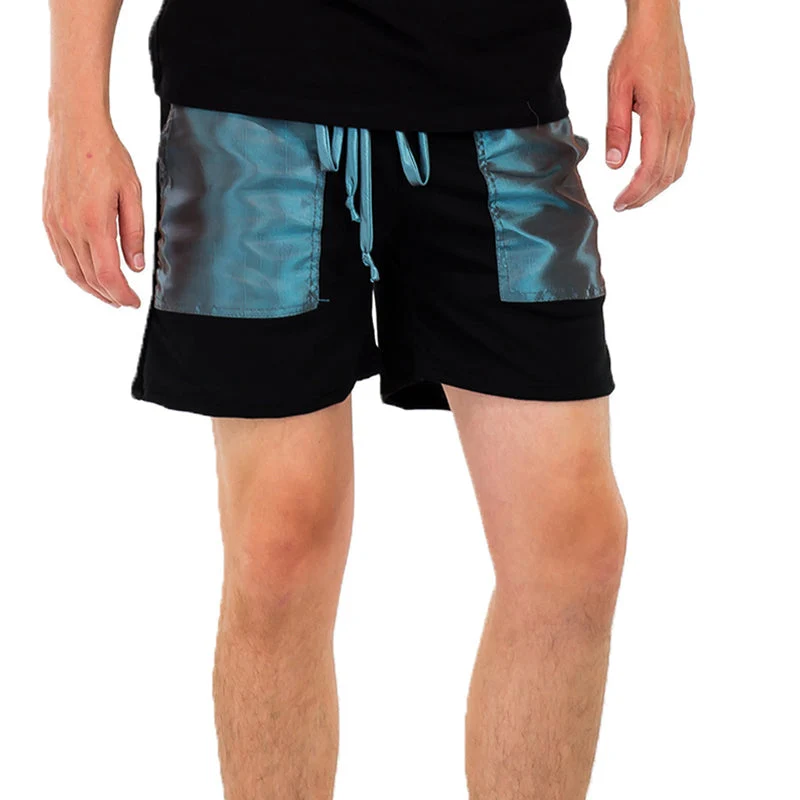 Breathable Men’s Black Shorts with Teal Pockets – Your Stylish Companion for Comfort and Versatility Contemporary