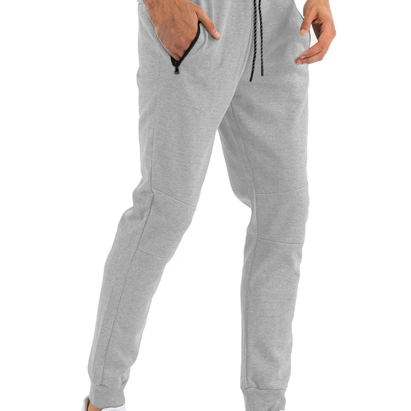 Eco-Friendly Stylish Gray Jogger Pants for Men – Comfort with Secure Zippered Pockets