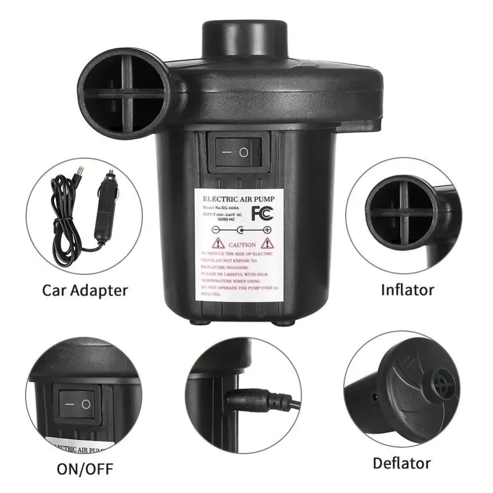 Expertly Made Portable Electric Air Pump for Mattress Boats and Inflatable Gear 12V 220V Mini Compressor with 3 Nozzles Fast
