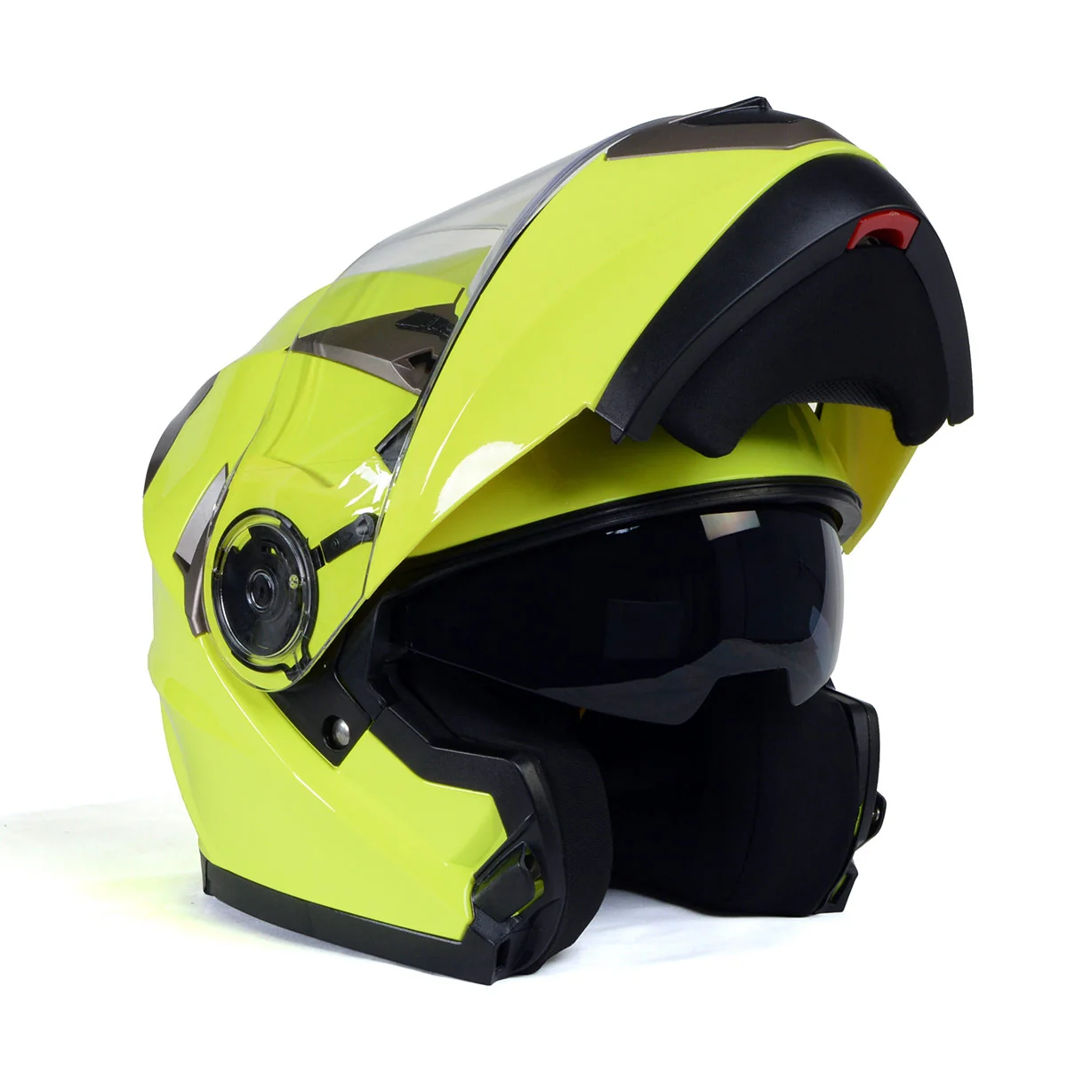 Long-Lasting Milwaukee Helmets MPH9809DOT Ionized Neon Yellow Advanced Motorcycle Modular Helmet Biker w Drop Down Visor Clean