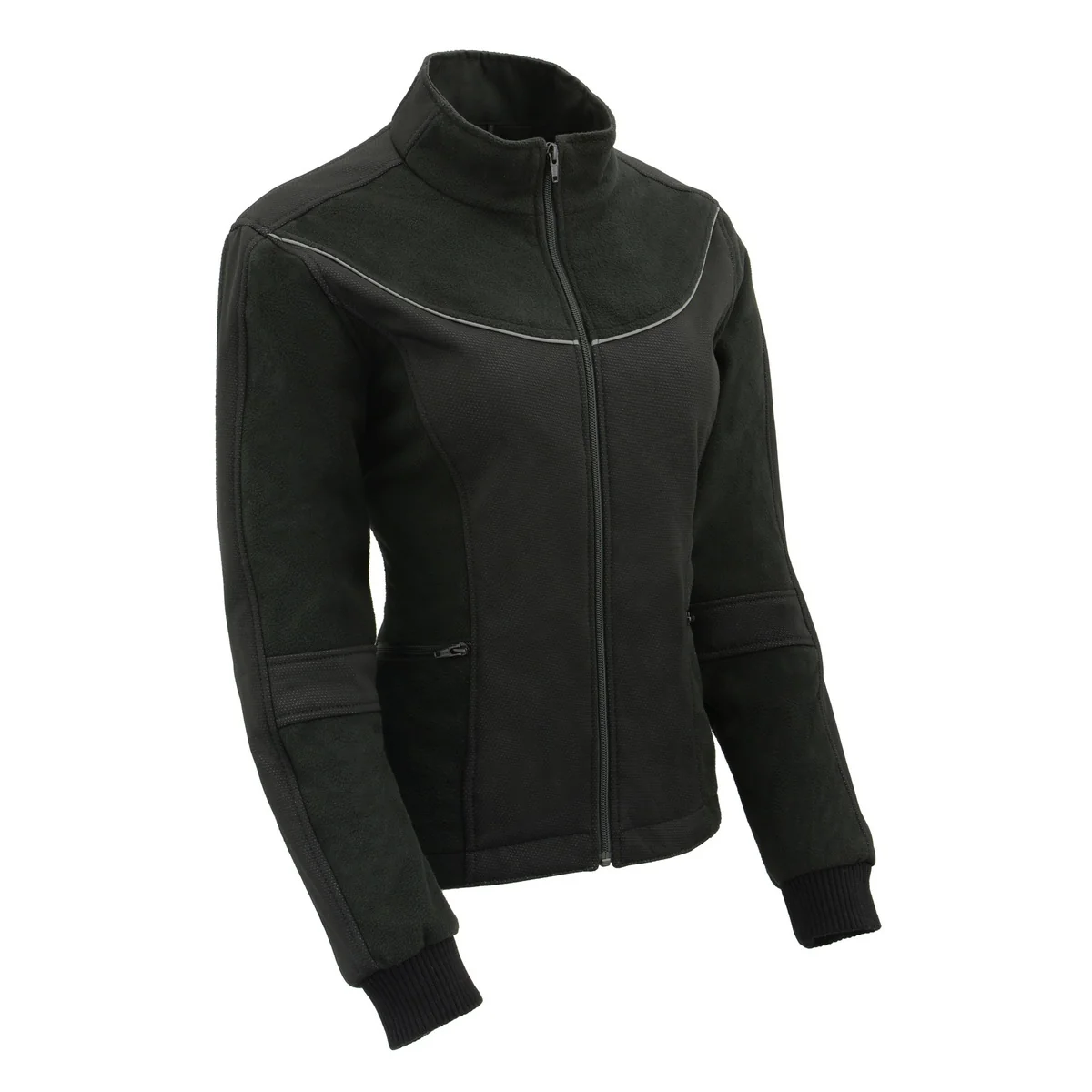 Excellent Milwaukee Leather MPL2780 Women’s Black Textile and Fleece Combo Jacket Natural