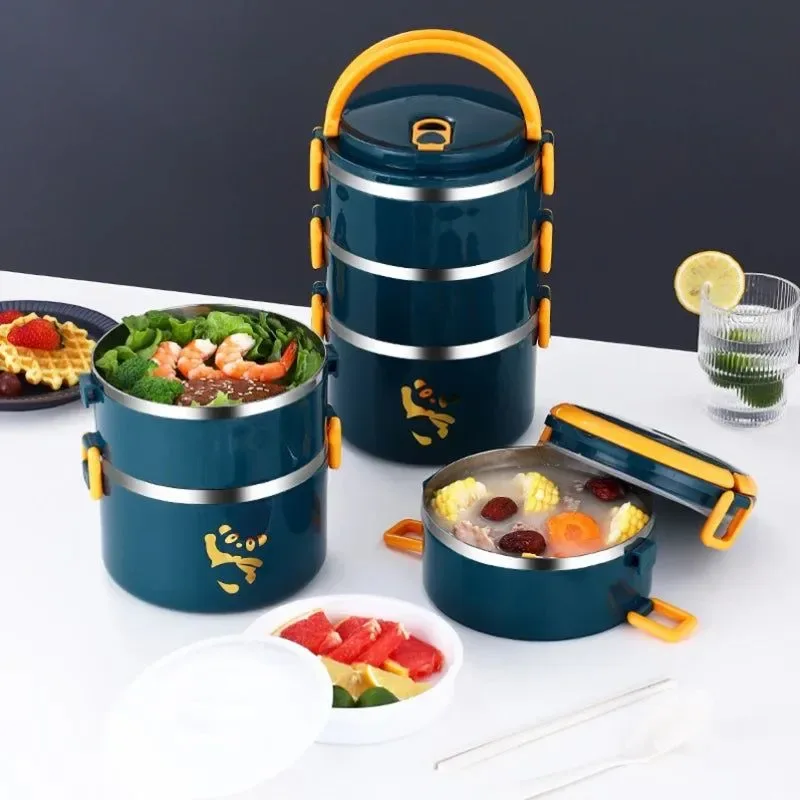 Contemporary Stackable Stainless Steel Bento Box Set – 1-4 Layers Leak-Proof Insulated Food Container Crafted