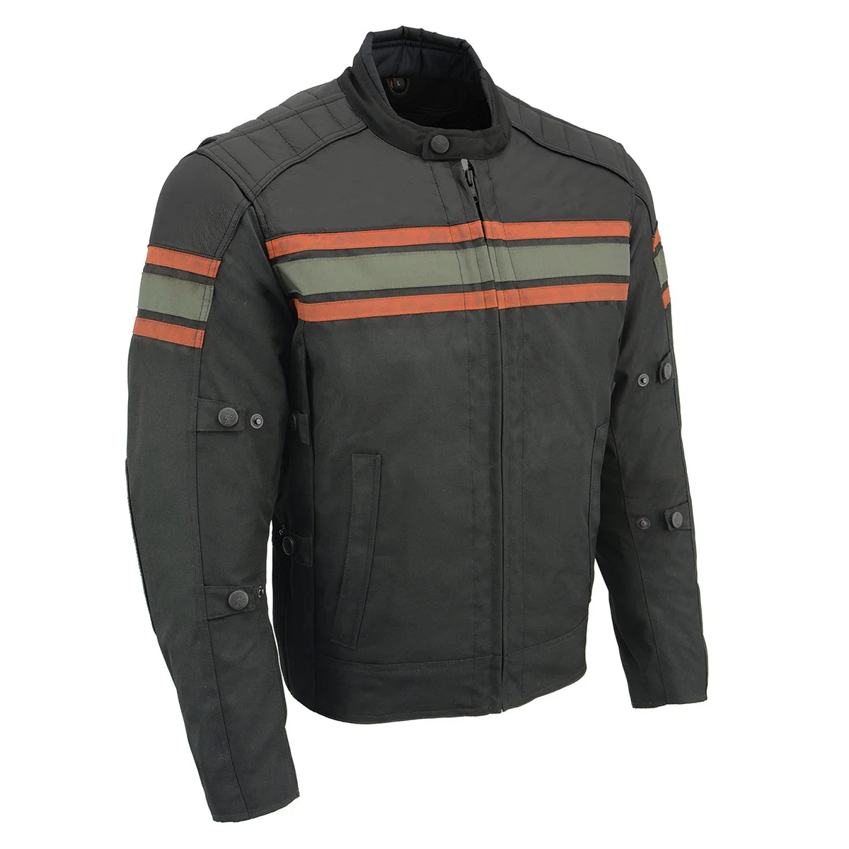 Efficient Milwaukee Leather MPM1751 Burnt Orange Leather and Textile Armored Motorcycle Jacket for Men – All Season World-Class
