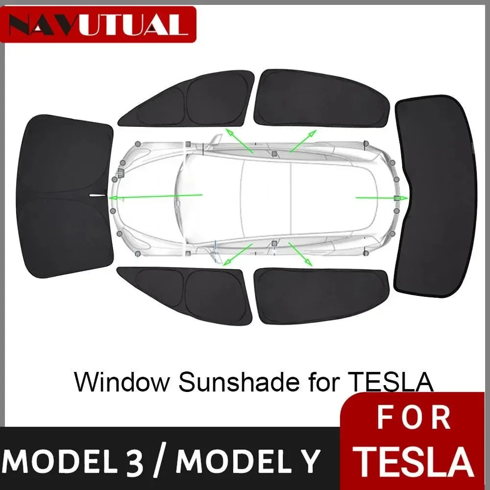Premium Tesla Model 3 Model Y Privacy Sun Shade – Custom-Fit Car Window Sunshade Top-Quality