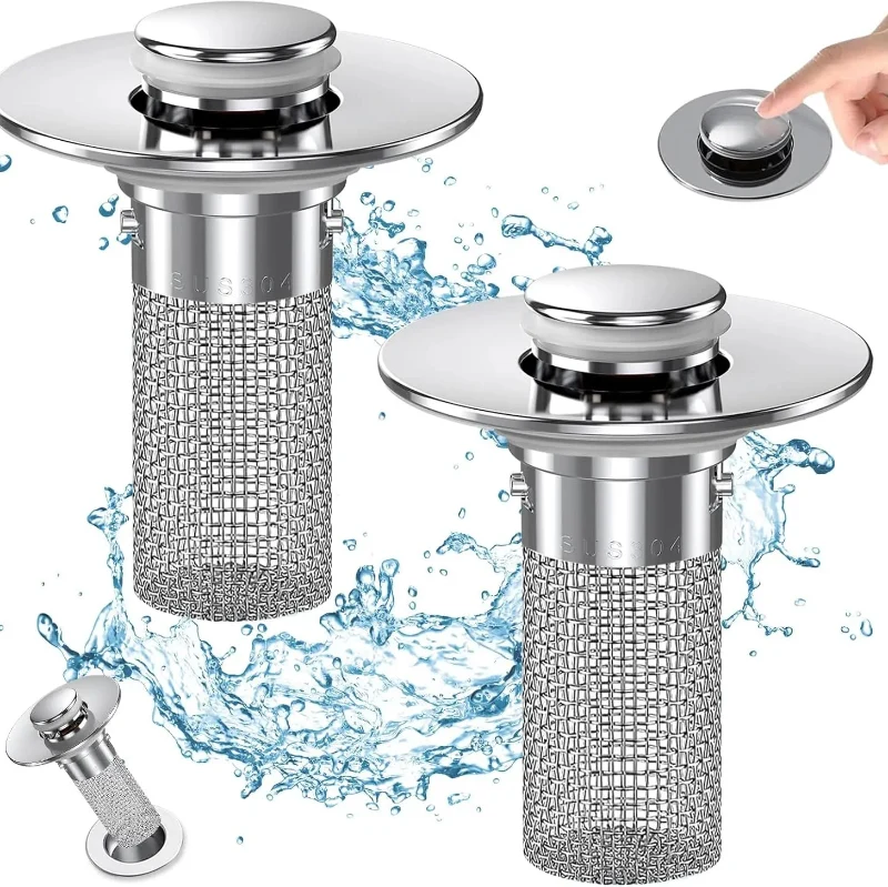 Reusable Stainless Steel Sink Drain Filter with Pop-Up Design and Mesh Strainer Classic