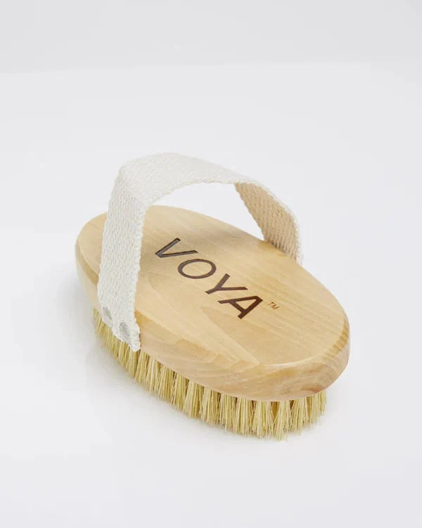 Unique VOYA Exfoliating Body Brush With Cotton Pouch Genuine