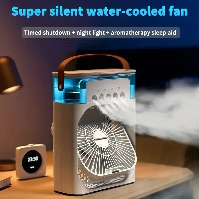 High-Performance Electric Fan with Humidifier – Portable Air Cooler for Camping Baby Stroller Casual