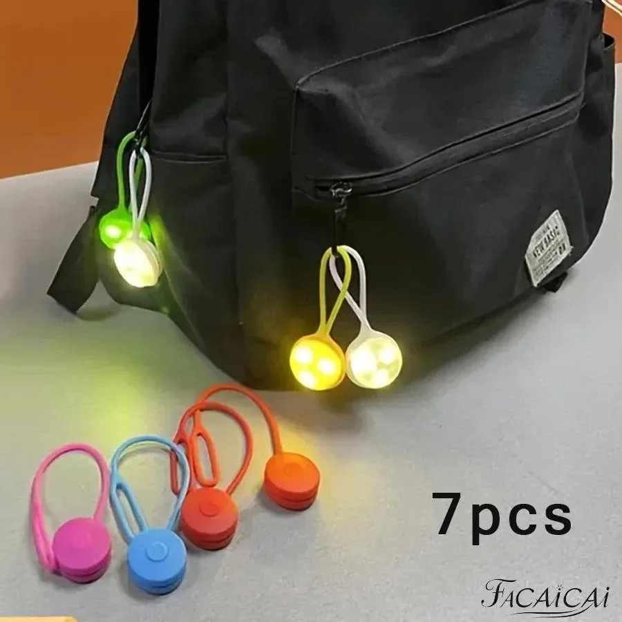 Environmentally Friendly 7-Piece LED Backpack Safety Light Set – Multicolor Visibility Lights for Outdoor Activities Responsible