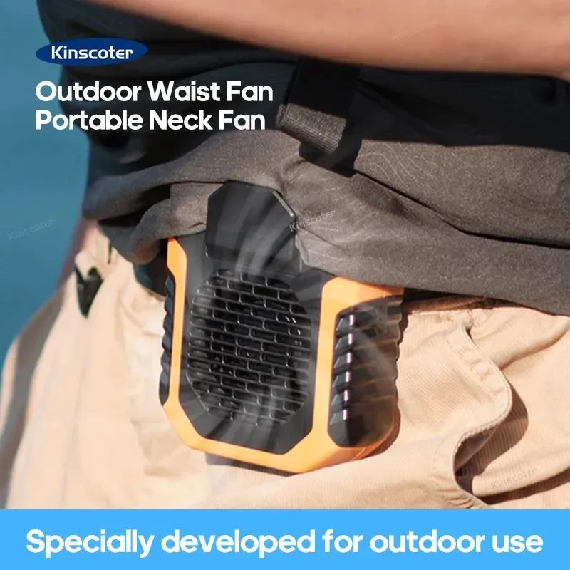 World-Class 6000mAh Outdoor Waist Fan – Rechargeable Cooler Ventilator for Fishing Hiking Camping Healthy