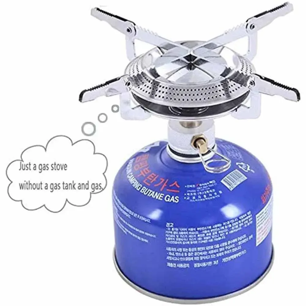 Solid Windproof Camping Gas Stove – Portable Foldable Stove for Outdoor Cooking Flexible