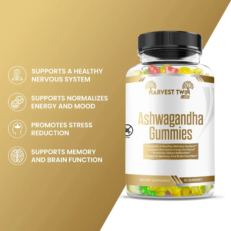 Professional Harvest Twin Labs Ashwagandha Gummies – Stress Relief Memory Support Next-Generation
