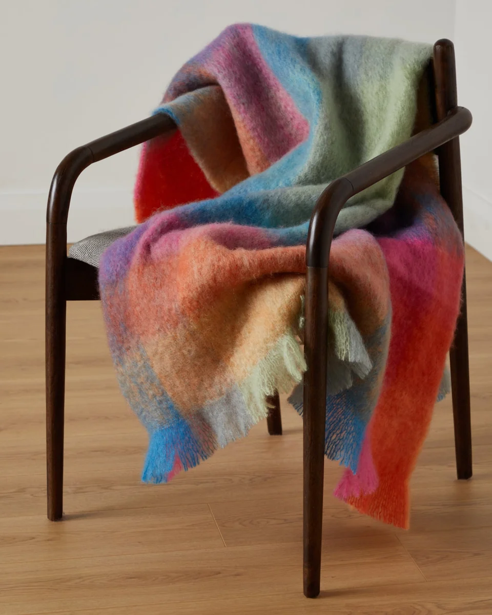 Smart Foxford Colour Block Mohair Throw Optimized