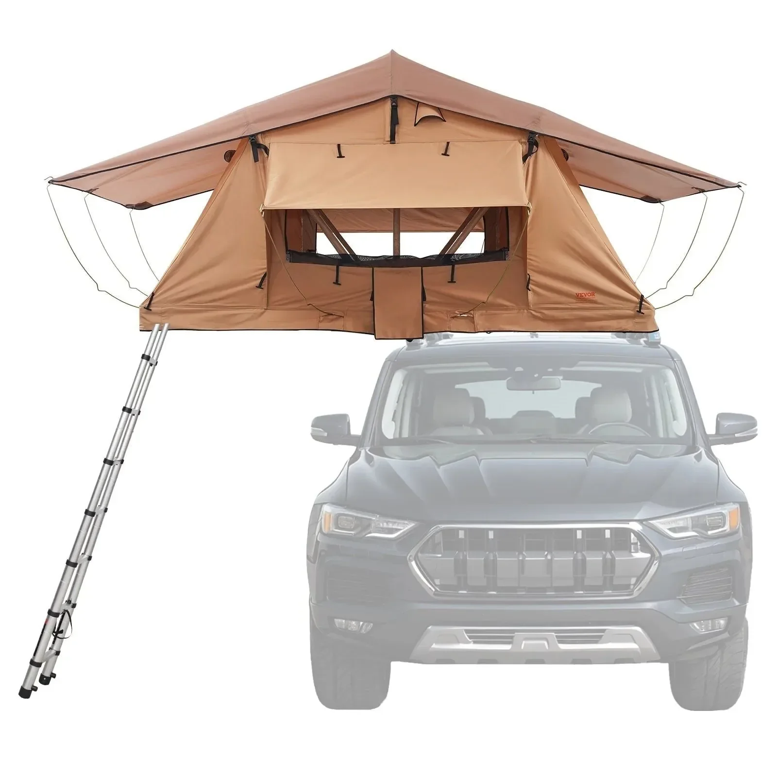 Authentic Hardshell Folding Rooftop Tent – Telescopic Ladder Foam Mattress Waterproof PVC Cover for SUV Van Pickup Truck Hardshell Folding Rooftop Tent – Your d Base Camp Anywhere Reusable