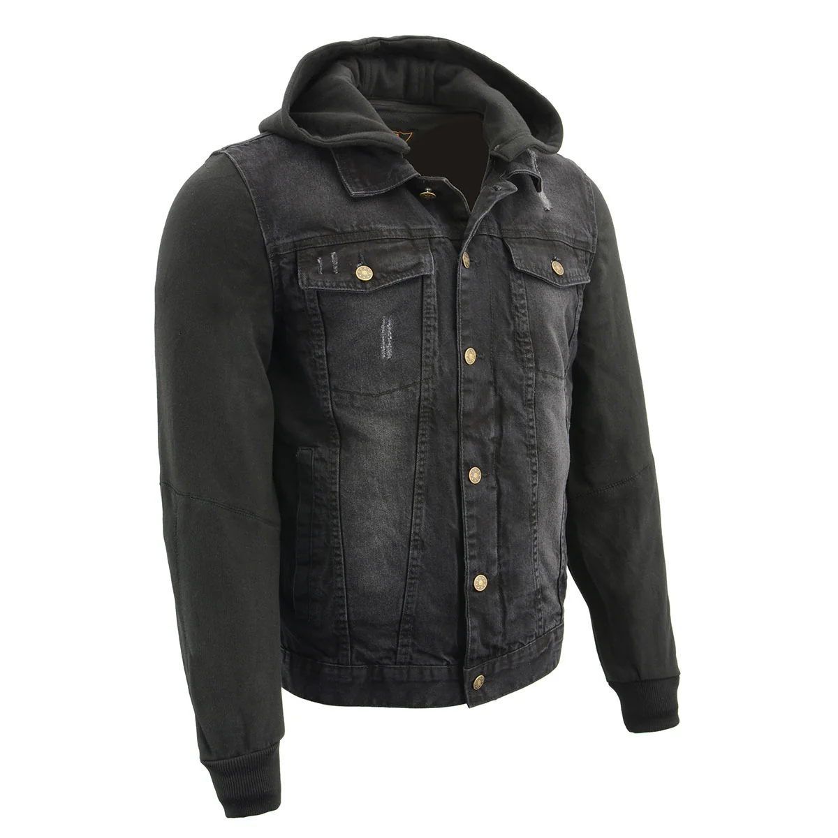 Exclusive Milwaukee Leather MDM1000 Men’s Black Denim Jacket with Removable Hoodie Trusted