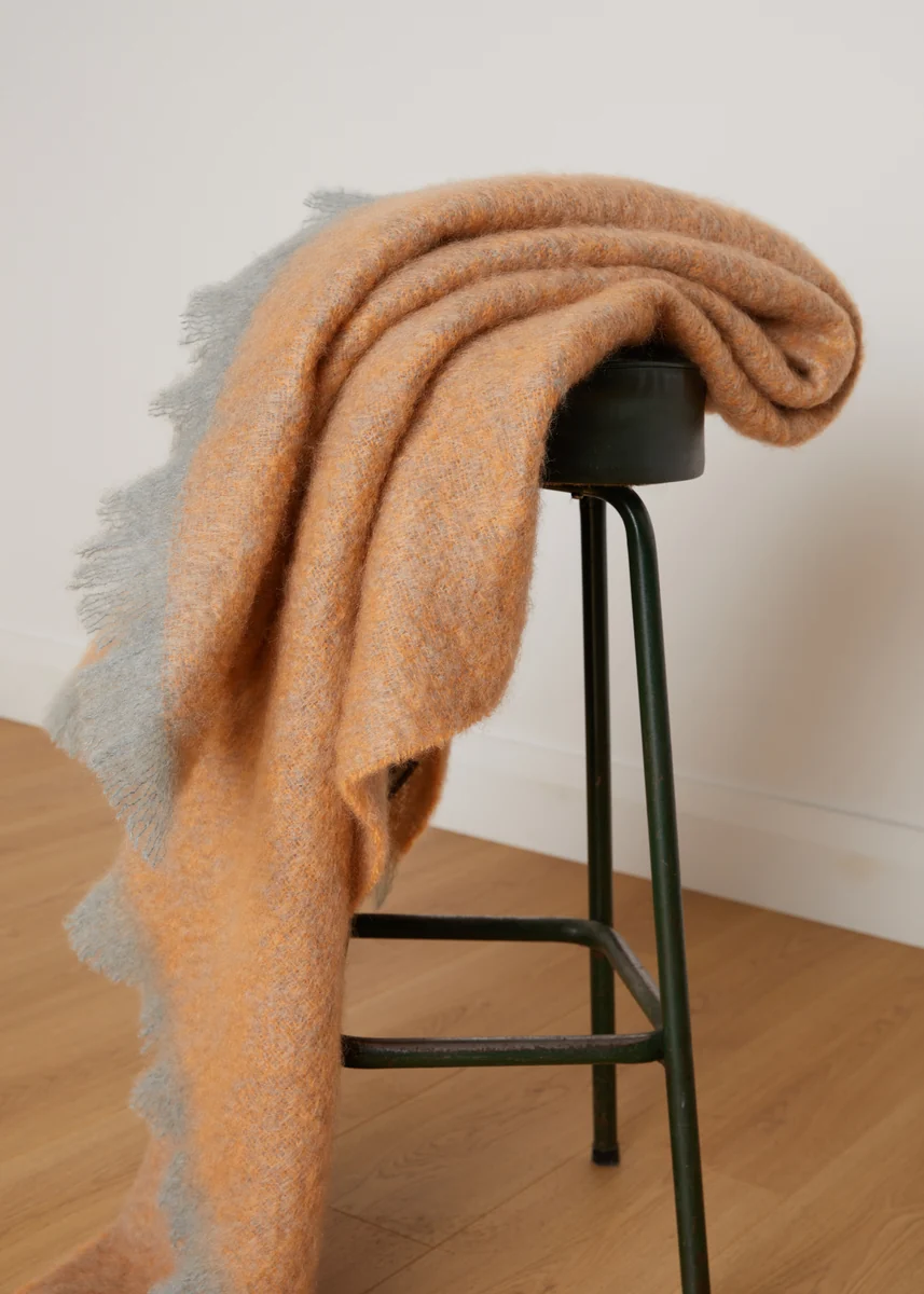 Stylish Foxford Causeway Mohair Throw Enhanced