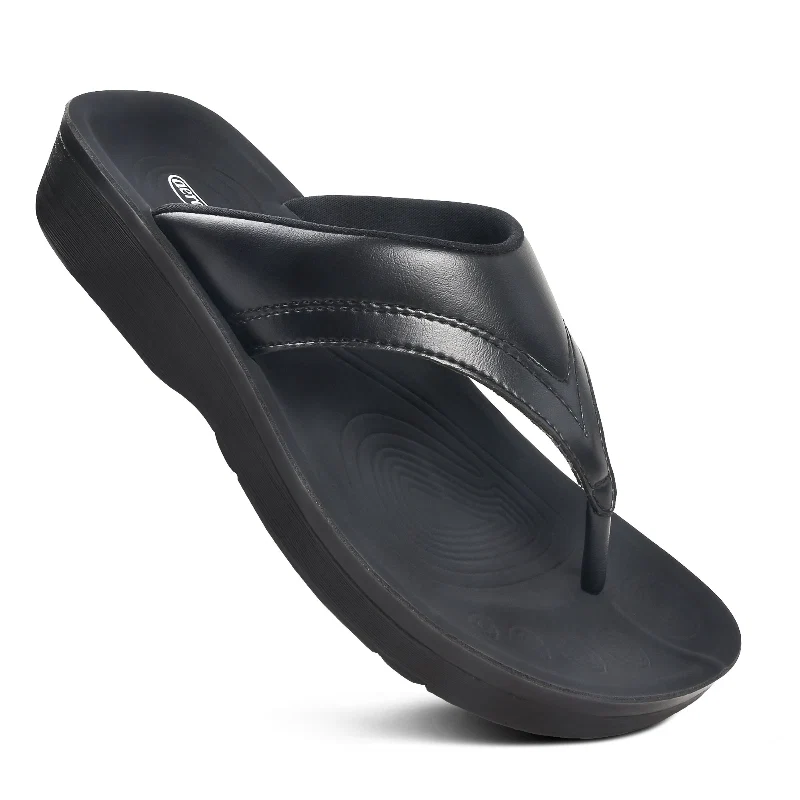 Detailed Aerothotic Ostrya Thong Sandals for Women – Comfortable Stylish Soft
