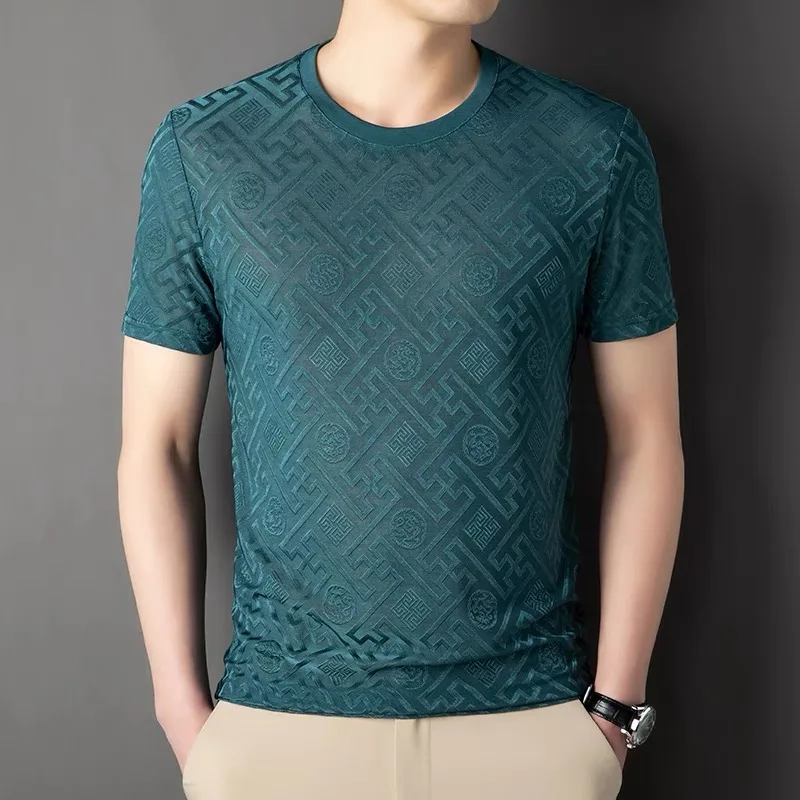 Top-Quality Ice Silk Breathable Short Sleeve Men s T-Shirt Organic