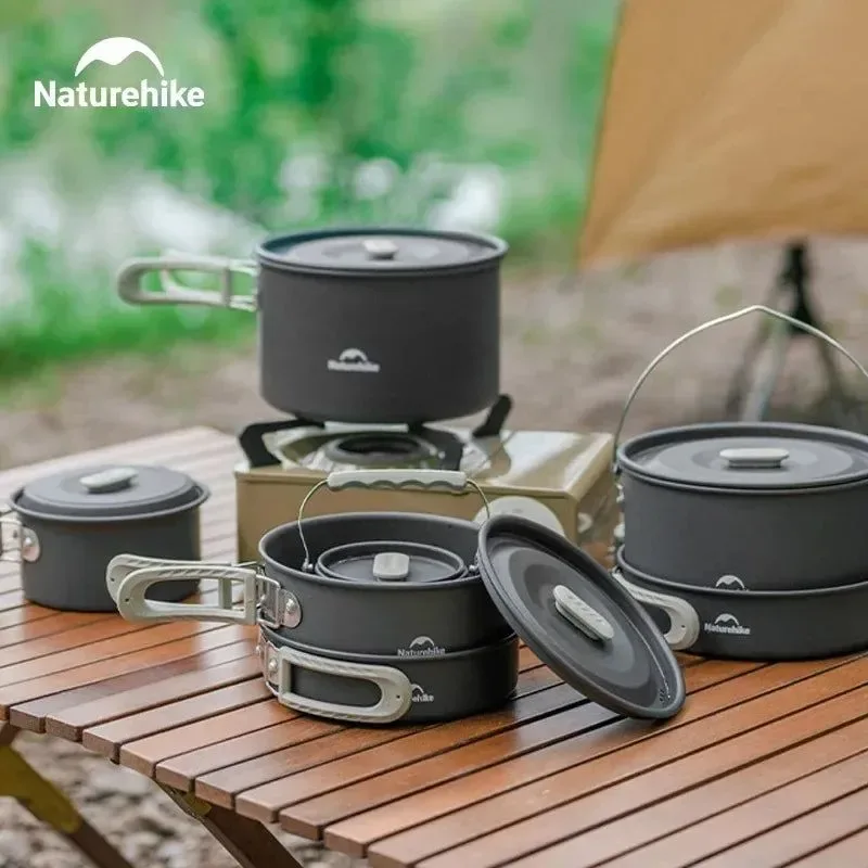 Advanced Compact Camping Cookware Set – Non-Stick Aluminum Outdoor Cooking Picnic Kit with Teapot for 2–4 Persons Easy-to-Use
