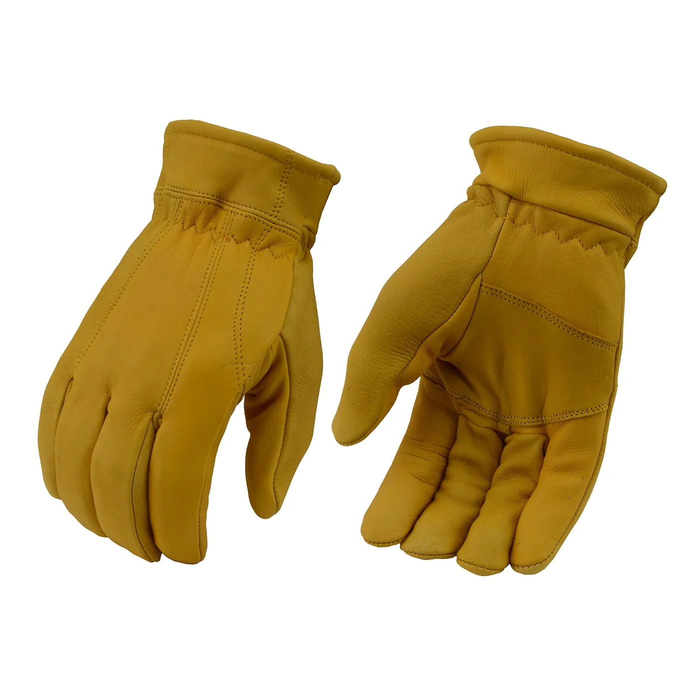 Natural Milwaukee Leather G011T Men’s Tan Full Grain Deerskin Leather Motorcycle Gloves Flexible