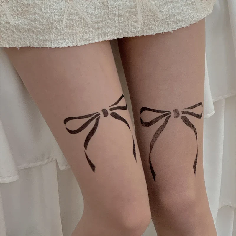 Minimalist Bow Pattern Tights – Stylish Elegant Legwear for Women Sophisticated