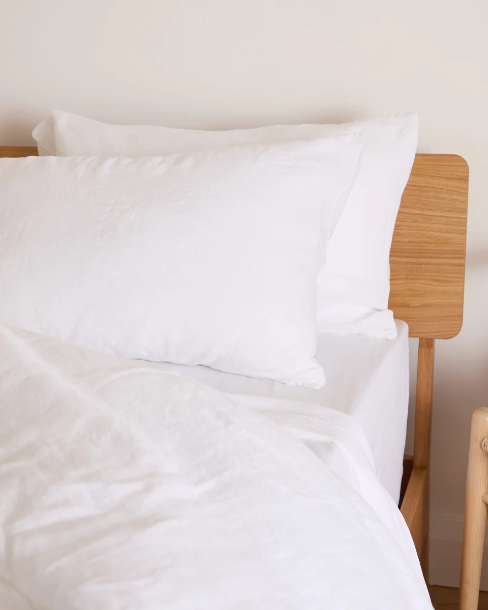 Traditional Foxford White Pure Linen Pillowcase Fine Crafted