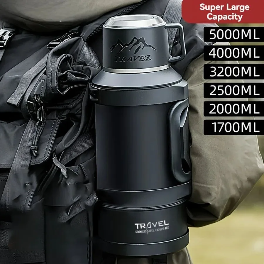 Practical Large Capacity Stainless Steel Thermos 1.7L 2.0L 2.5L Vacuum Insulated Water Bottle for Travel Camping Healthy