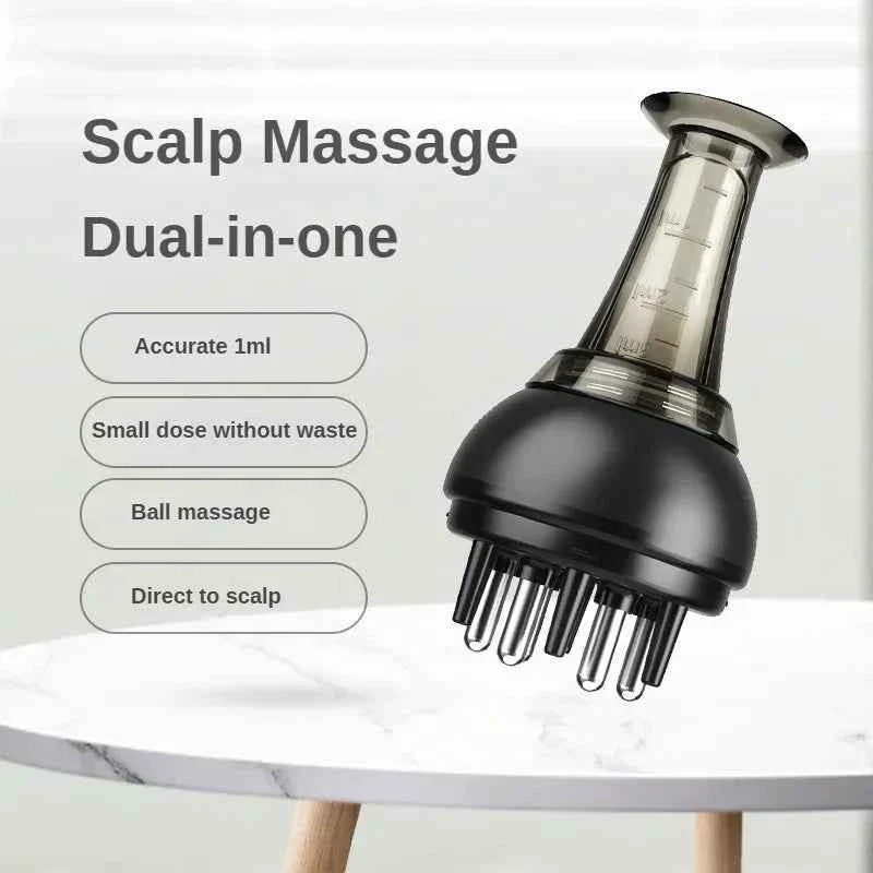 Premium Material Scalp Massage Dual-in-One 1ml Liquid Applicator with Comb Teeth and Ball Massage Head Classic