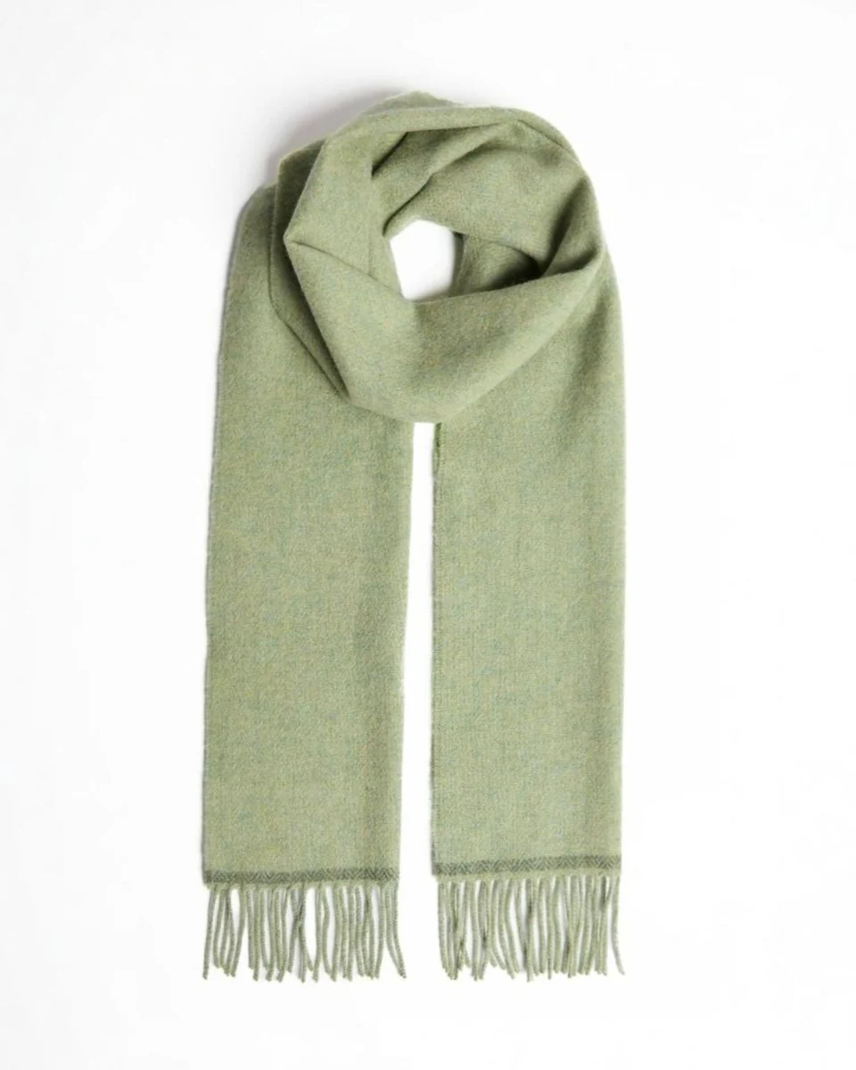 Sustainable Foxford Green Melange Lambswool Scarf Proven