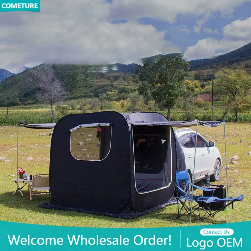 Verified SUV Car Rear Tent – Waterproof Trunk Camping Tent with Awning for Family Outdoor Travel 5–8 Person Solid