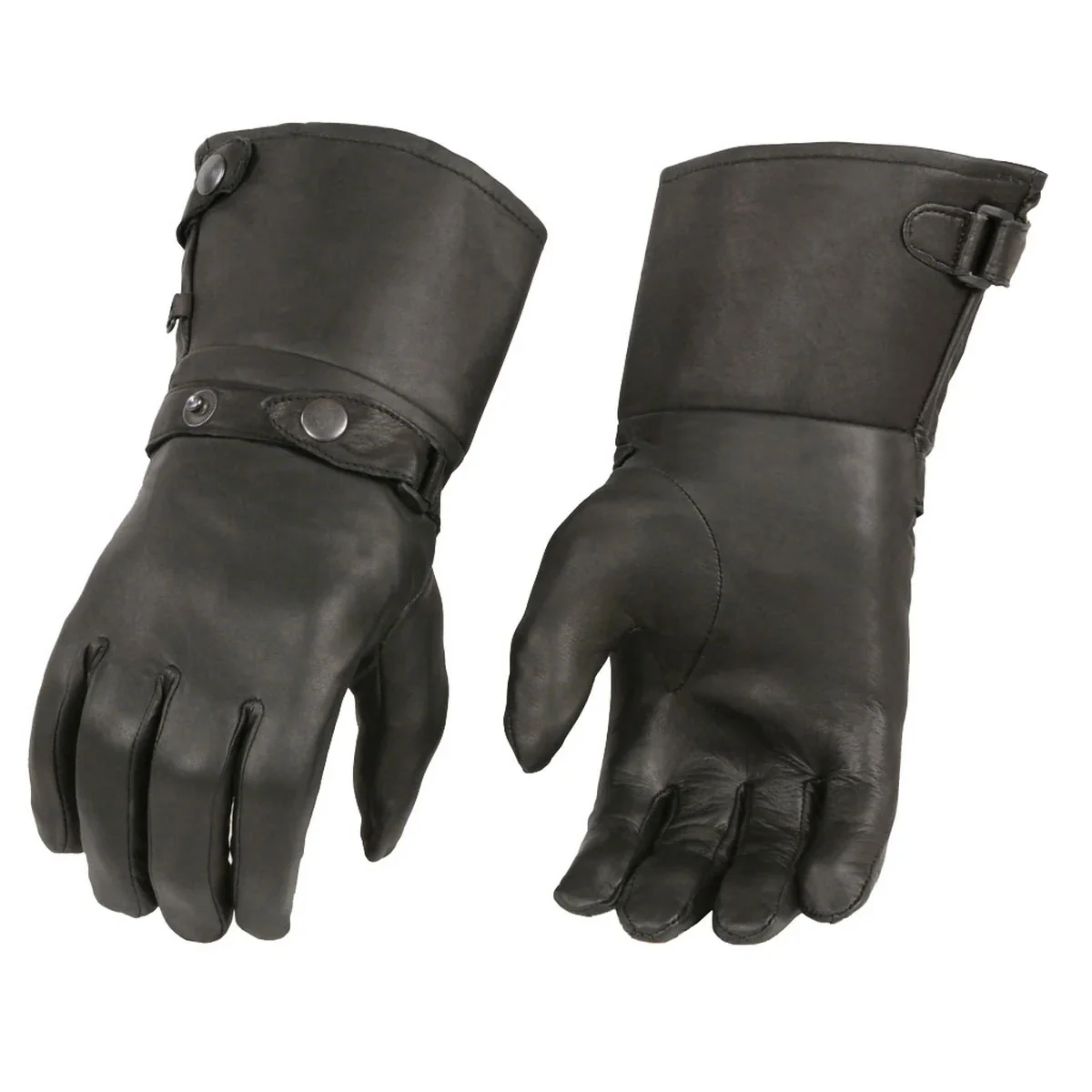 Effective M Boss Motorcycle Apparel BOS37501 Men’s Thermal Lined Leather Gauntlet Gloves with Snap Wrist and Cuff Pure