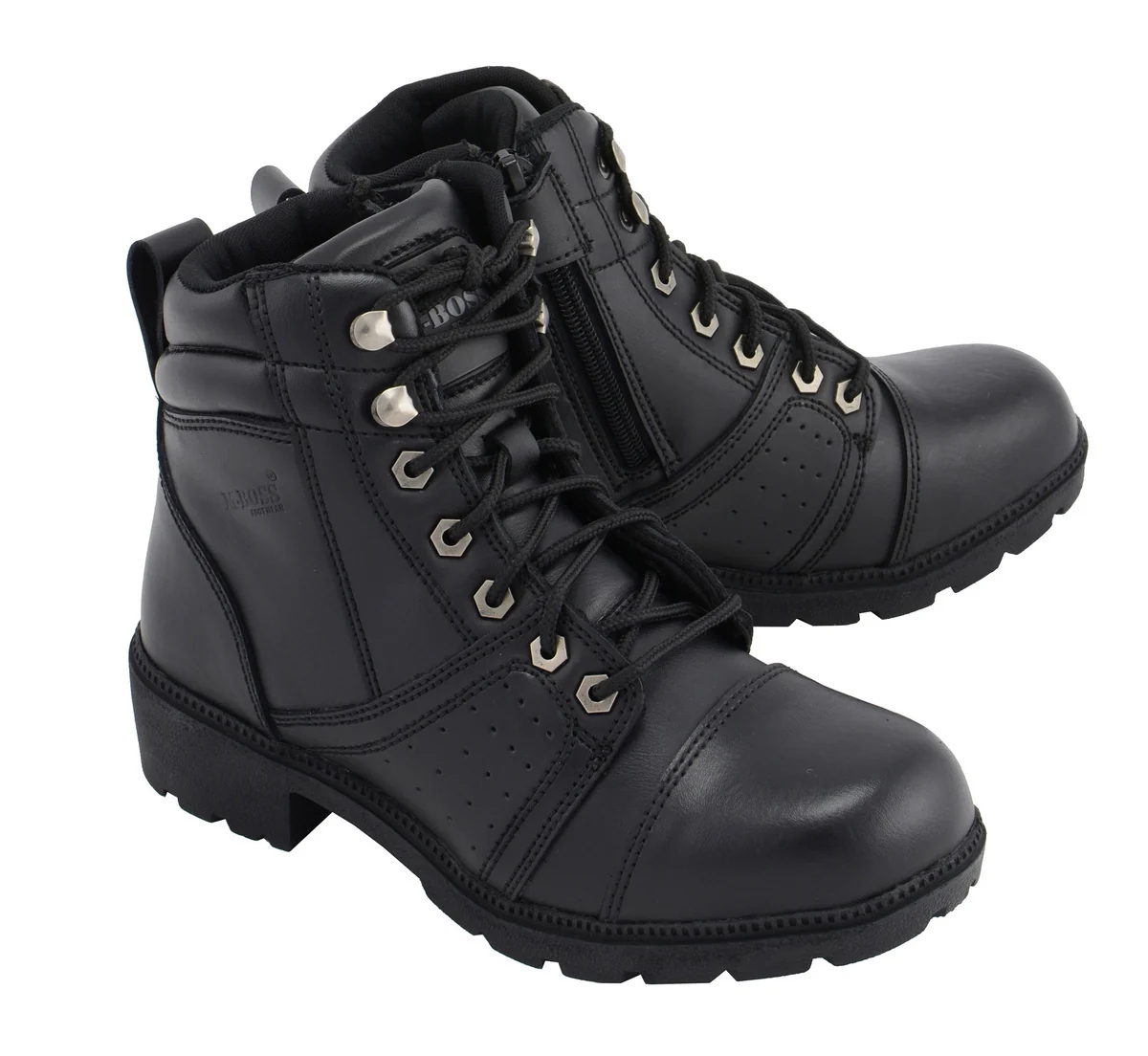 Trendy M Boss Motorcycle Apparel BOS49302 Ladies 6 Inch Black Accelerator Leather Motorcycle Boots Easy-to-Use