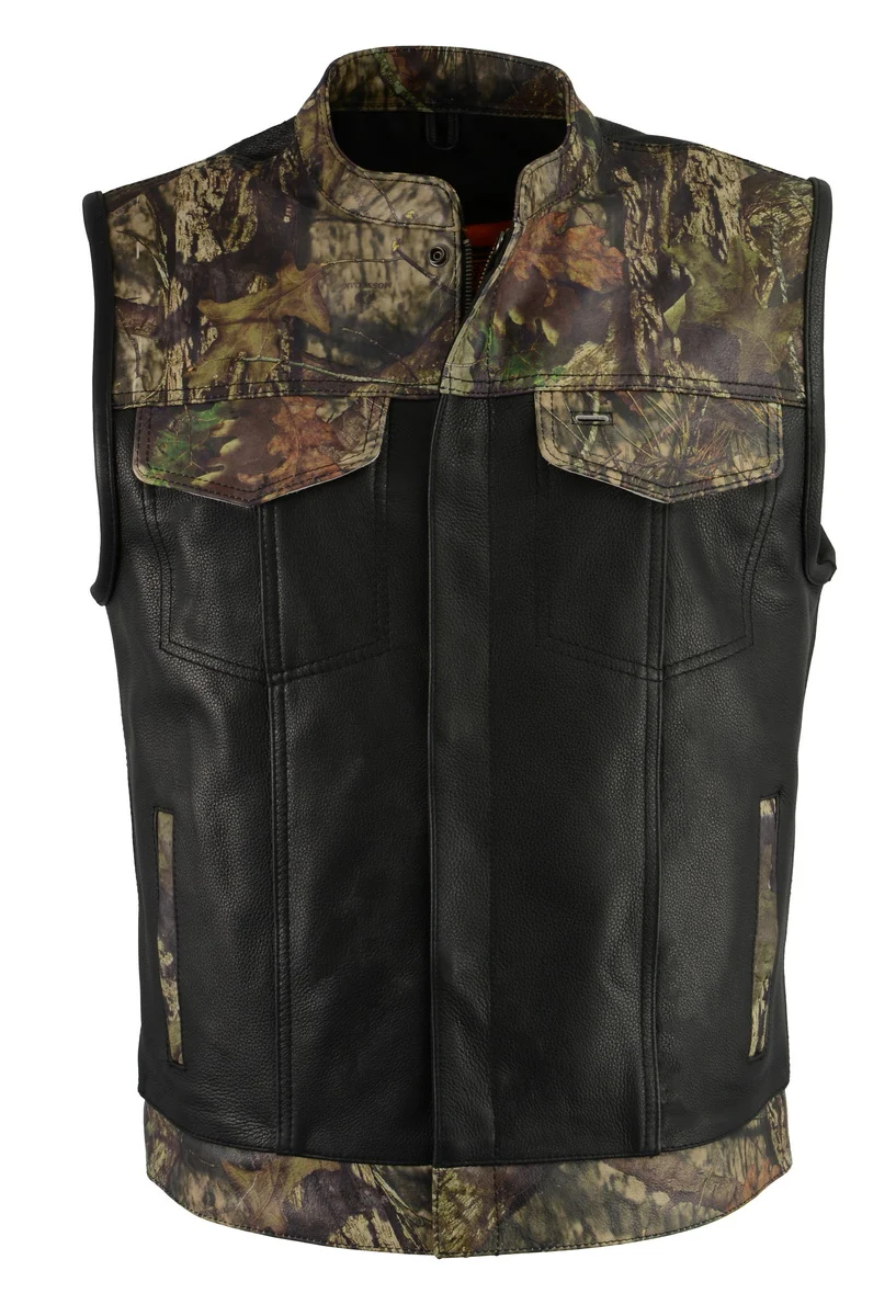 Carefully Designed Milwaukee Leather MLM3512 Mossy Oak Camo Men’s Snap and Zip Front Club Style Leather Vest Fine